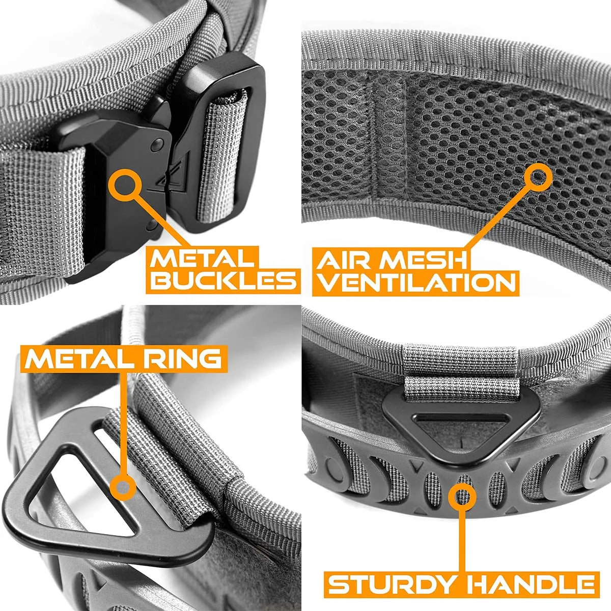 Zgarda Tactica cu Maner – Nylon Rezistent, Quick-Release, Control Total, Caini Medii si Mari