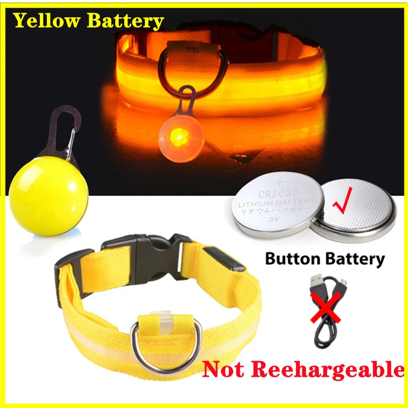Zgarda luminoasa LED USB reincarcabila caini pisici siguranta noapte COOYOMOO