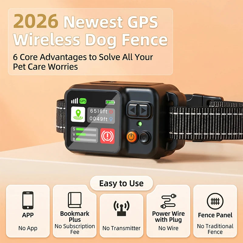 Gard Electronic pentru Câini – Sistem GPS Wireless Impermeabil cu Zgardă de Antrenament