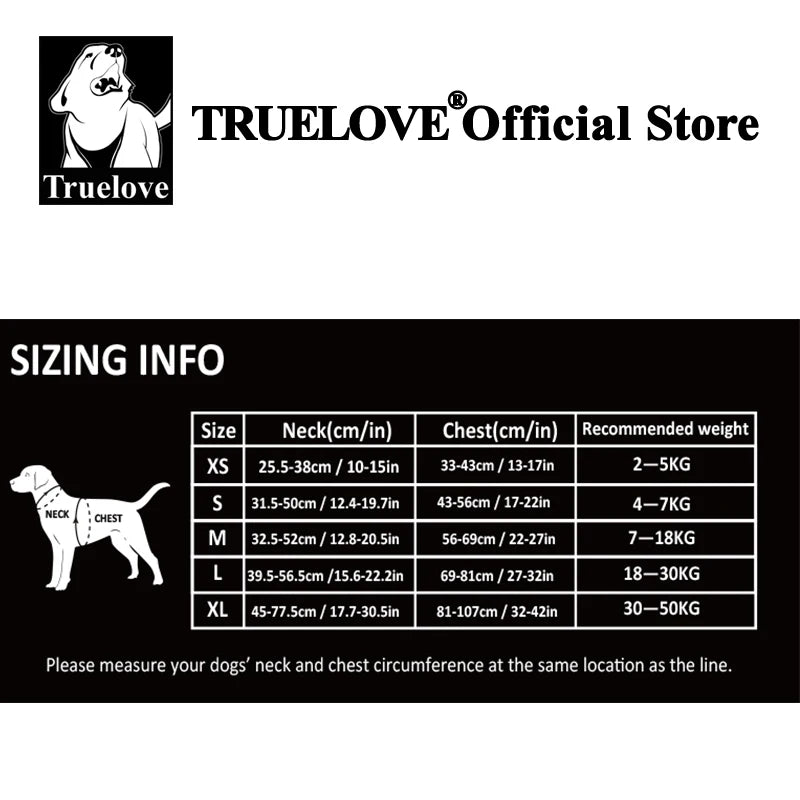 Ham Tactic Reflectorizant Truelove pentru Câini – Nylon Respirabil, Toate Mărimile