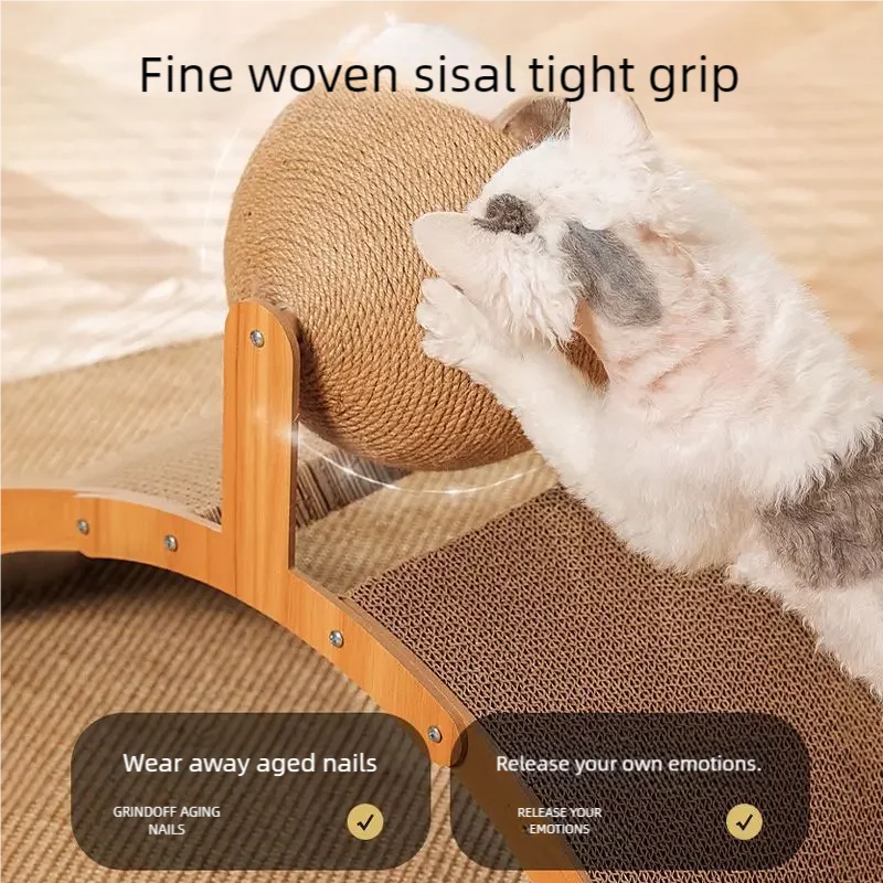 Minge Zgariator din Lemn 2 in 1 pentru Pisici cu Sisal
