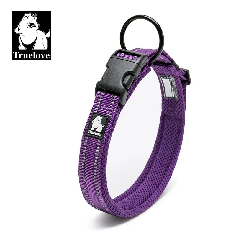Zgarda caini Truelove mesh moale 3M reflectorizanta 8 marimi toate rasele