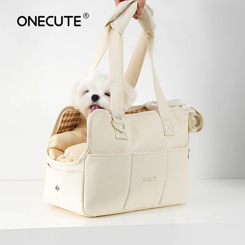 Geanta transport caini mici bumbac umar Chihuahua Yorkshire