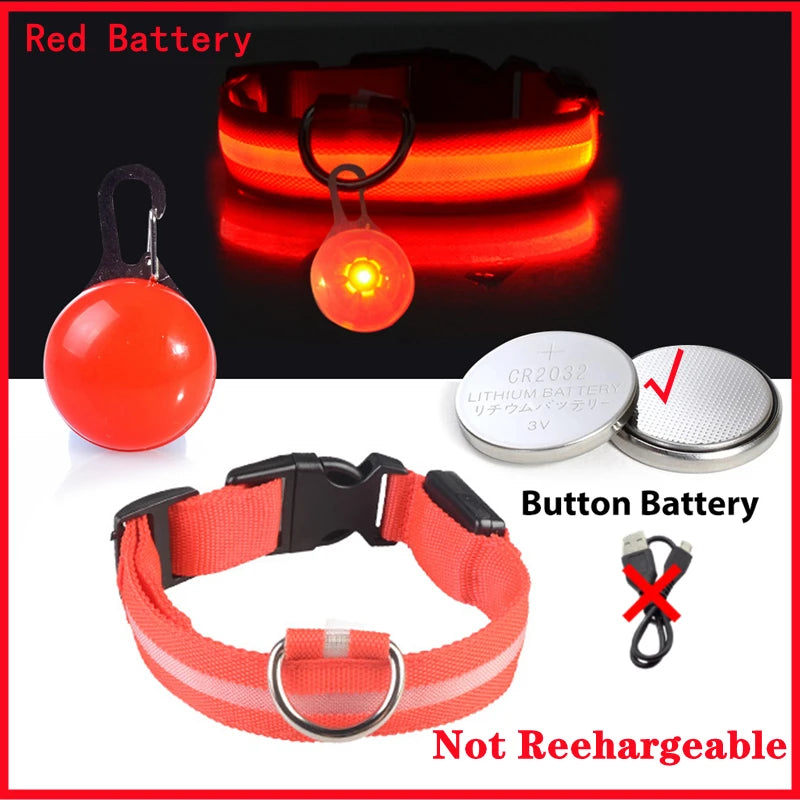 Zgarda luminoasa LED USB reincarcabila caini pisici siguranta noapte COOYOMOO