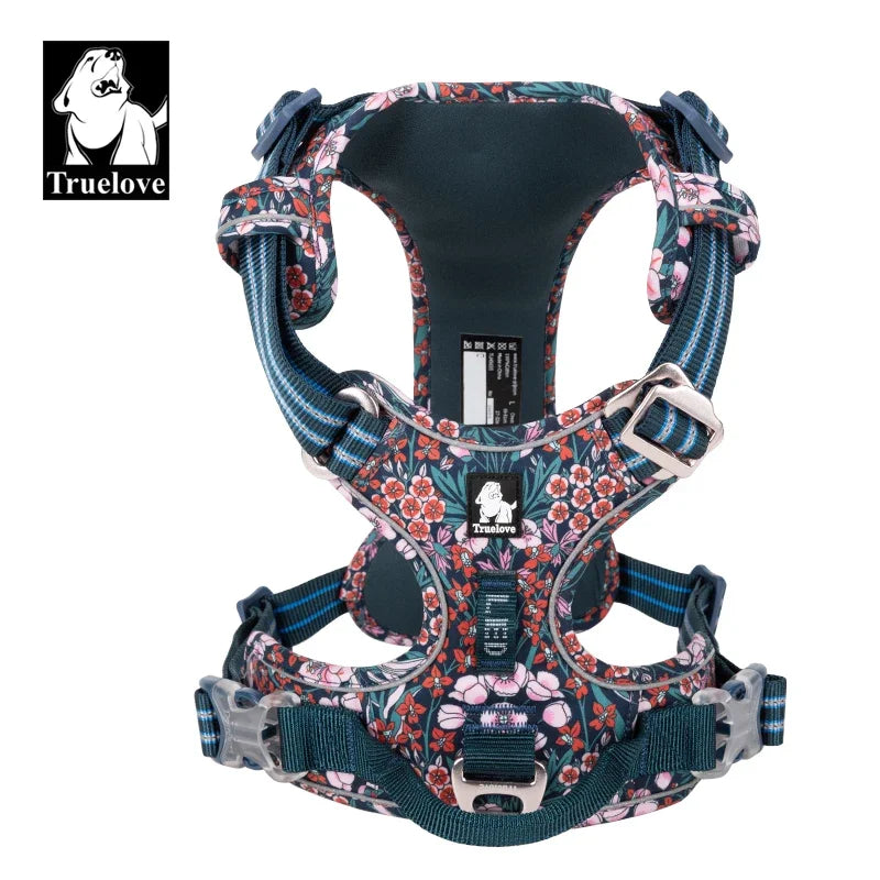 Ham Floral Truelove TLH5655 – Bumbac Respirabil, Reflectorizant, No-Pull, Caini si Pisici Mici/Medii