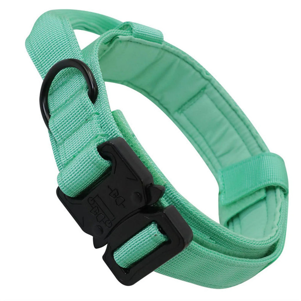 Zgarda tactica nylon reflectorizanta cu maner control caini medii mari