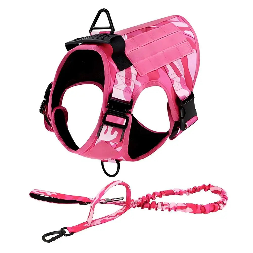 Set Ham Tactic + Lesa No-Pull – Nylon 1000D Militar, Maner, Inel D Dublu, Caini Medii si Mari