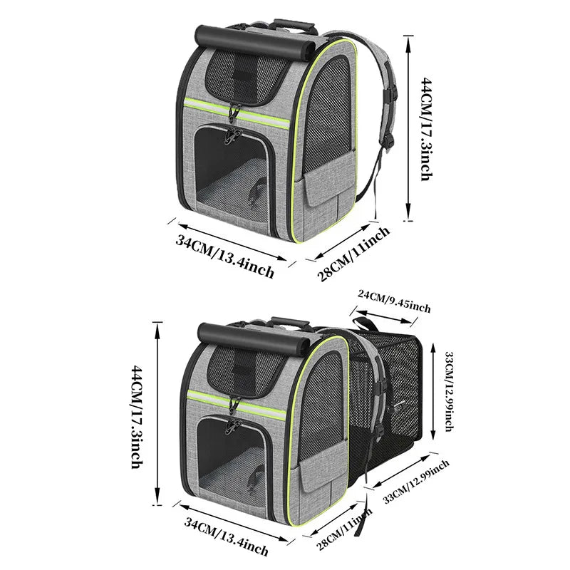 Rucsac Transport Pisici si Caini – Extensibil, Respirabil, Capacitate Mare, Drumetii