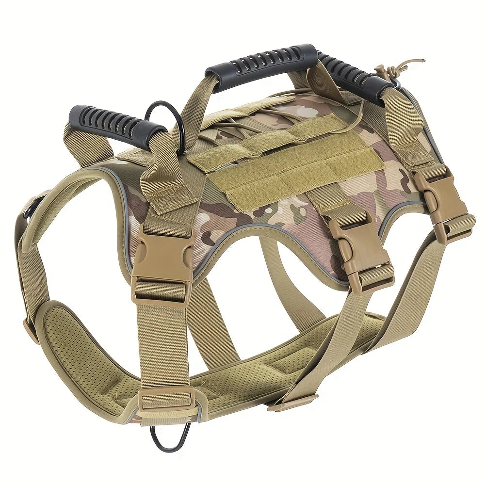 Ham tactic No Pull pentru câini – reflectorizant, cu mâner și 4 patch-uri