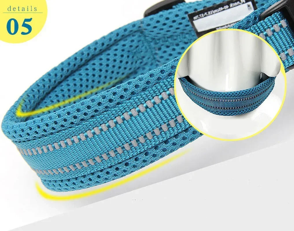 Zgarda caini Truelove mesh moale 3M reflectorizanta 8 marimi toate rasele