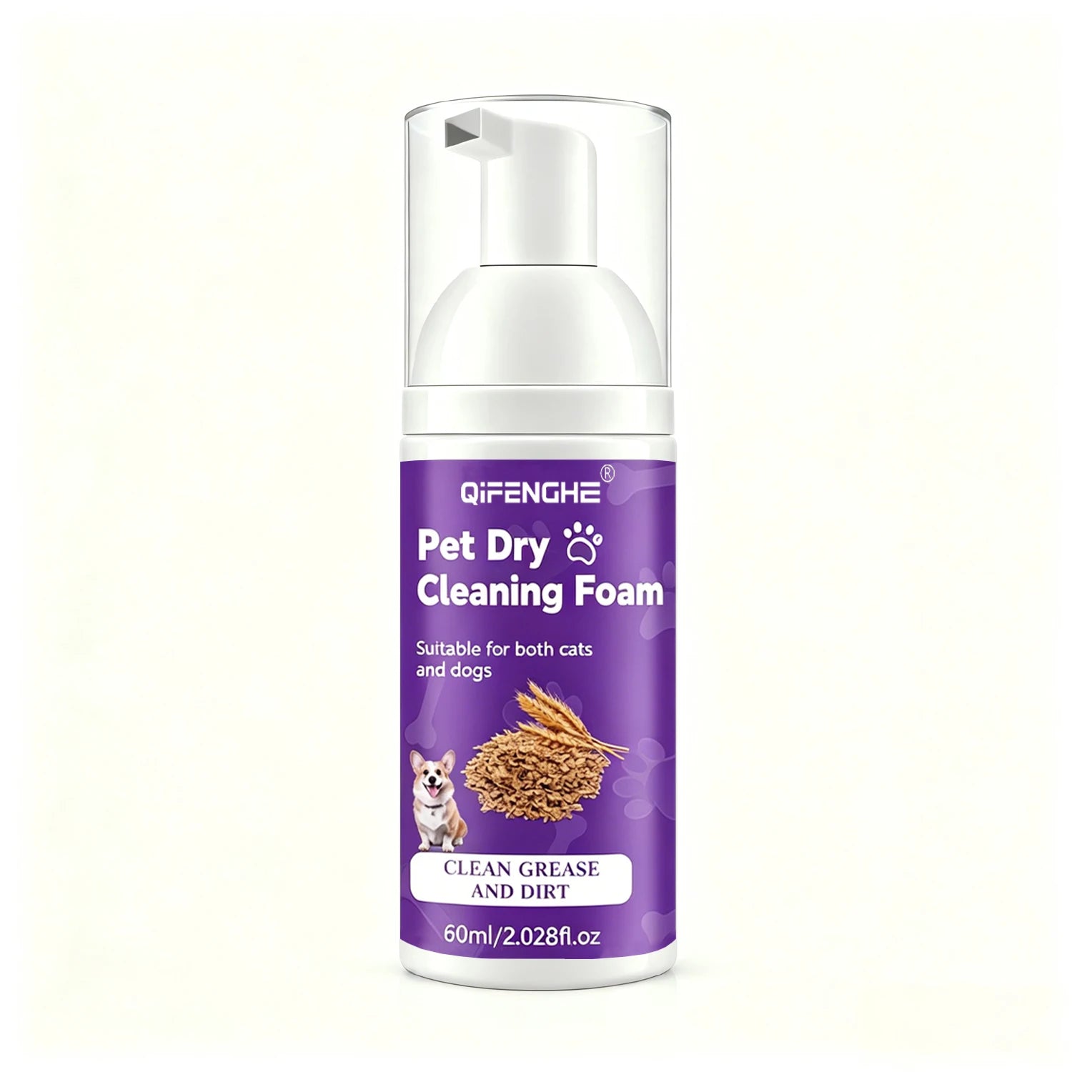 Șampon Uscat pentru Câini și Pisici – Spumă fără Clătire, Deodorizant 65ml