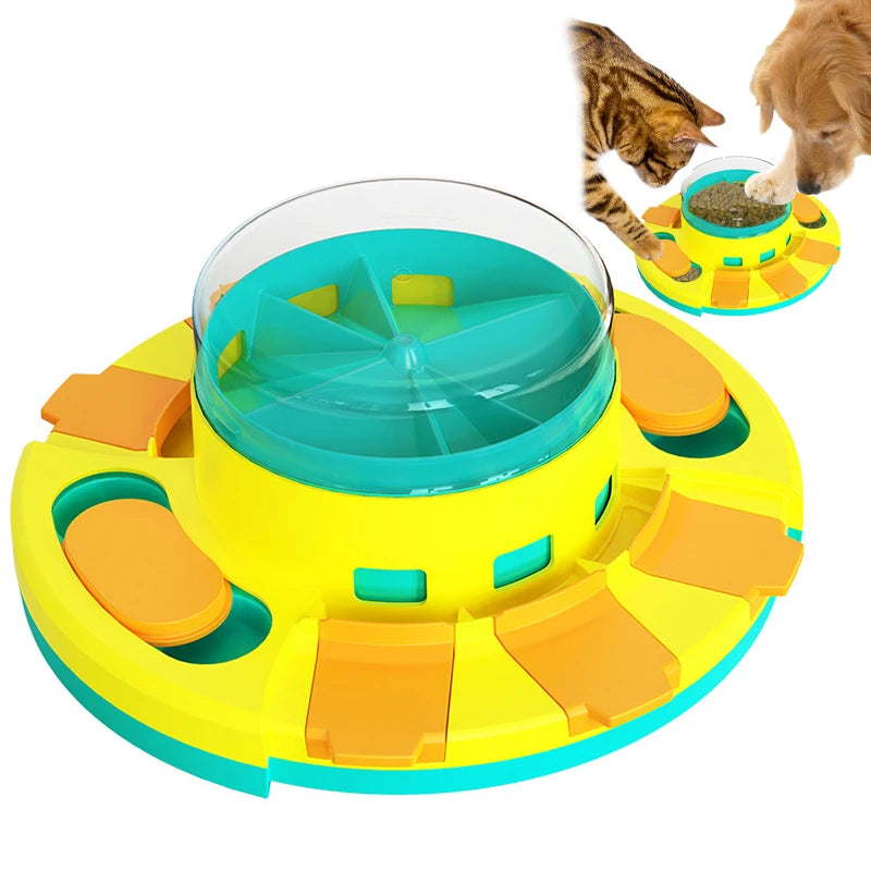 Bol slow feeder interactiv pentru câini – joc puzzle, antiderapant, plastic