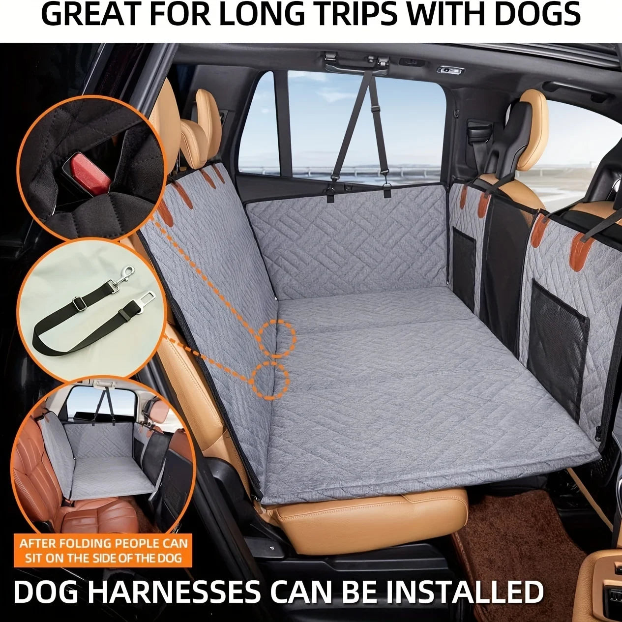 Husă Auto Impermeabilă pentru Câini – Tip Hammock, Anti-Zgârieturi, Anti-Alunecare