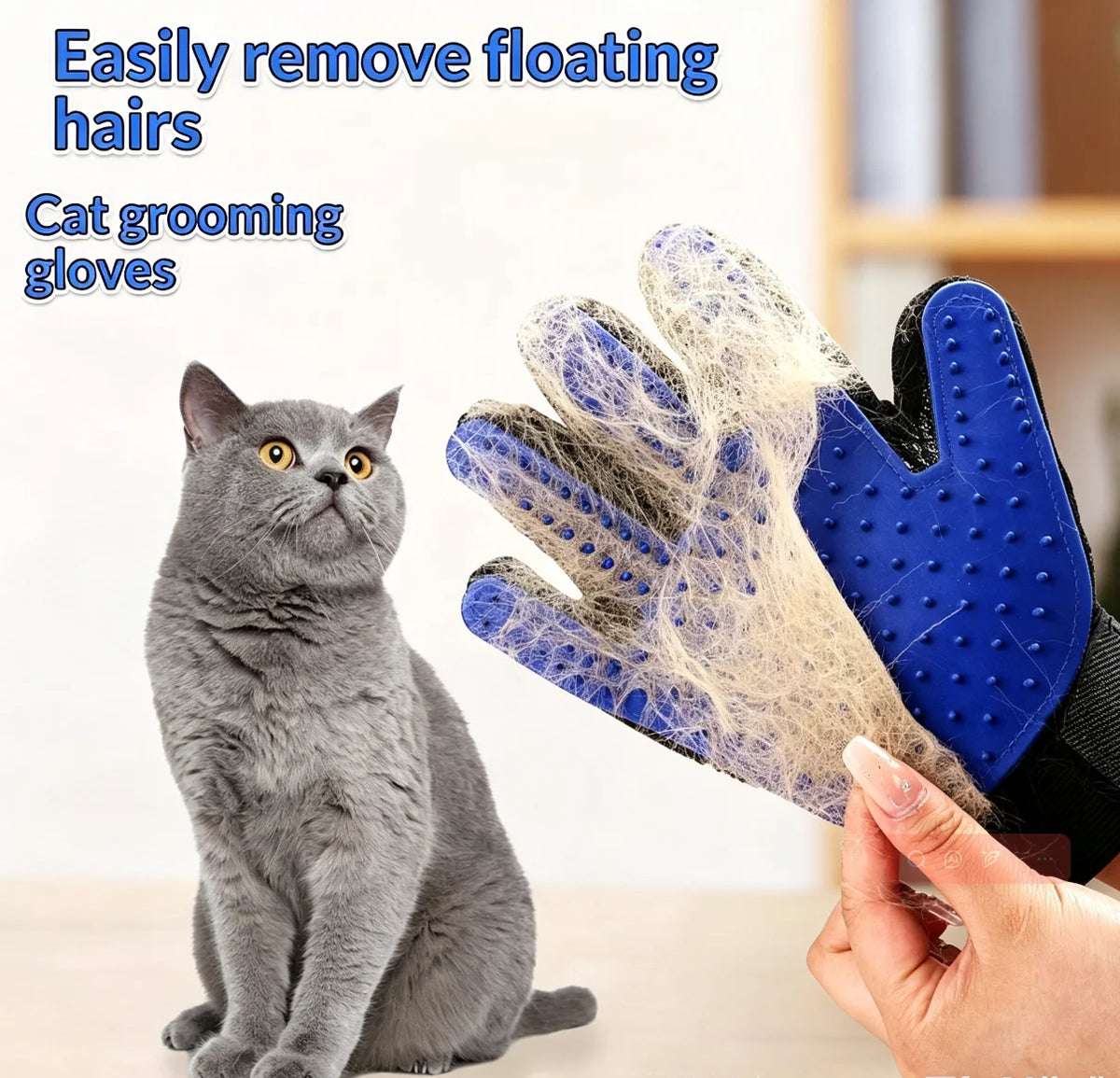 Manusi Silicon 2in1 Descarcare Par si Masaj – Perie Grooming pentru Caini si Pisici