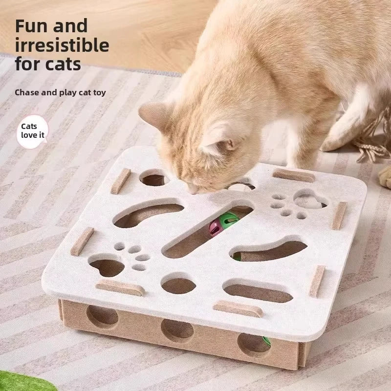 Jucarie Puzzle din Fetru pentru Pisici cu Minge