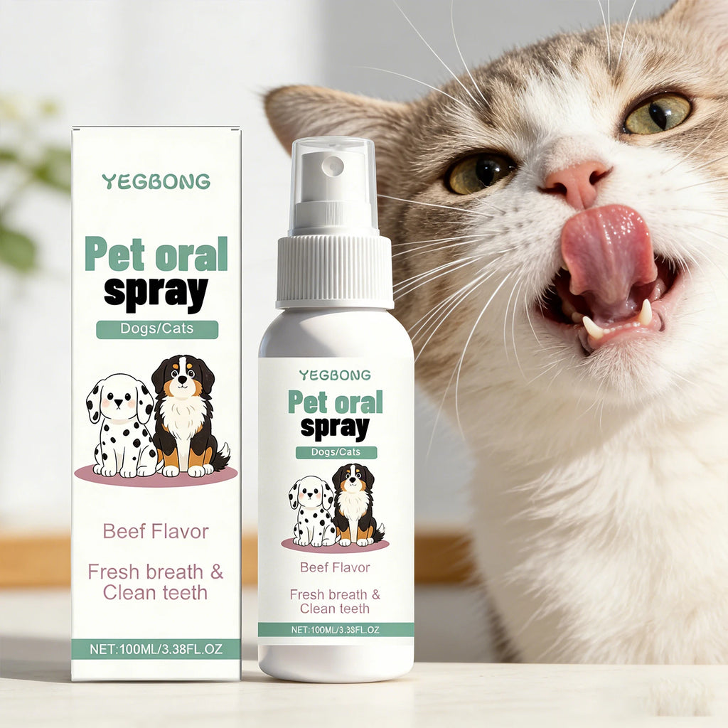 Spray oral pentru câini și pisici YEGBONG – 100ml, înlătură tartrul și mirosul