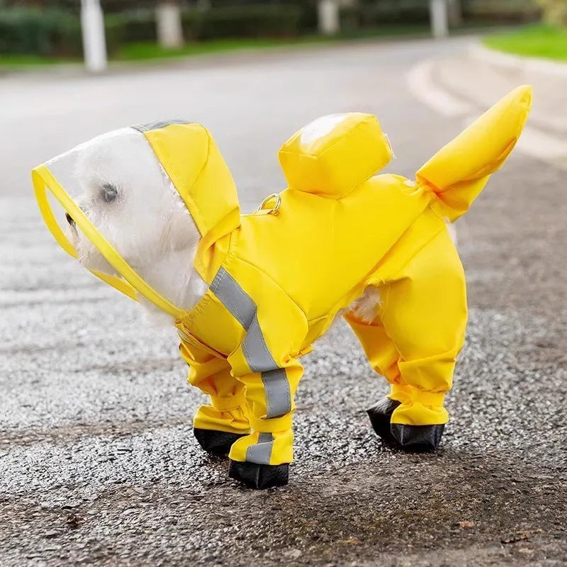 Pelerina Ploaie Dinozaur pentru Caini Mari – Impermeabila, 4 Picioare, cu Coada 3D
