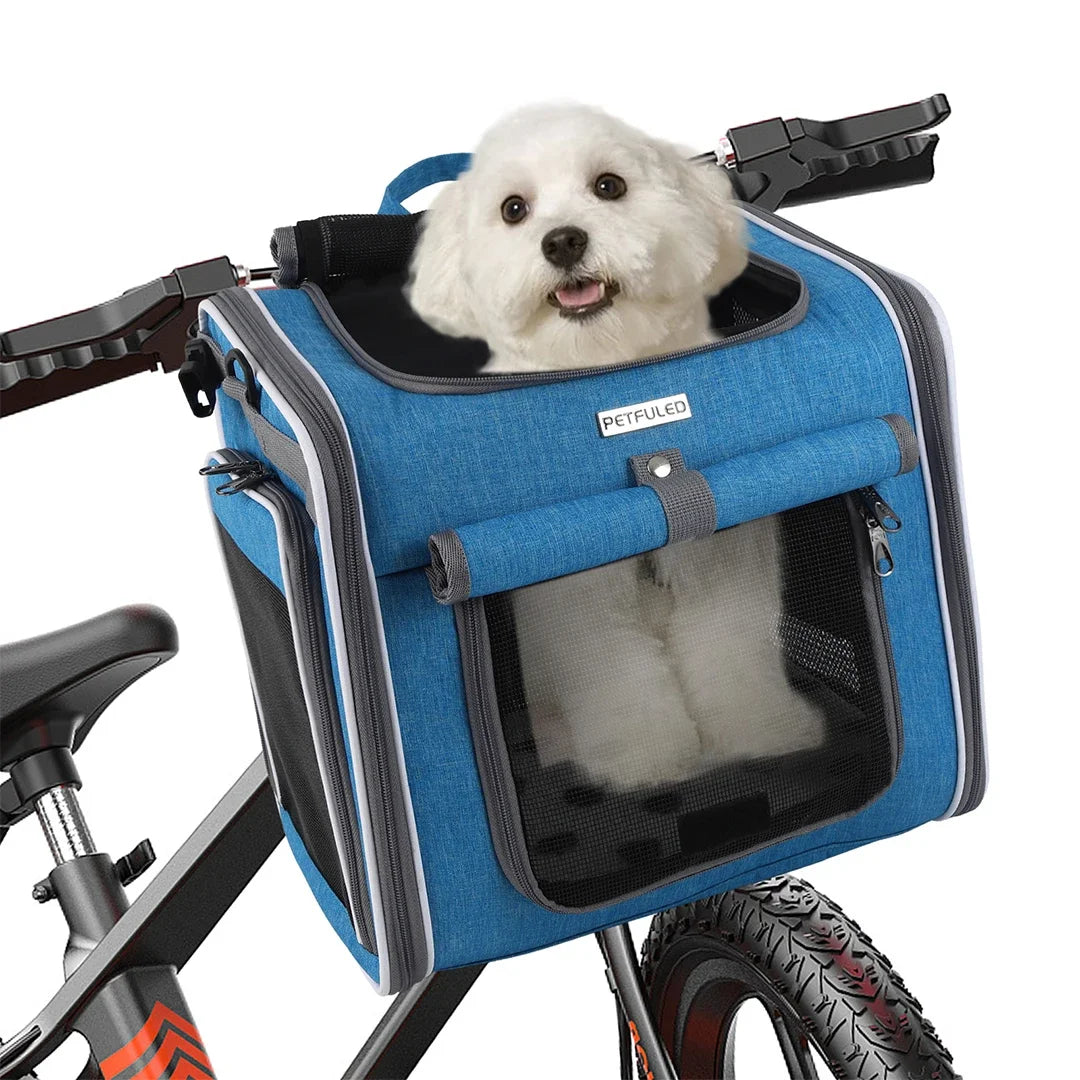 Cos Bicicleta Transport Pisici si Caini - Rucsac Extensibil cu 4 Usi, Pliabil, Poliester