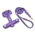 Set ham Teddy pentru câini – material plușat, violet lavandă, lesă 240 cm