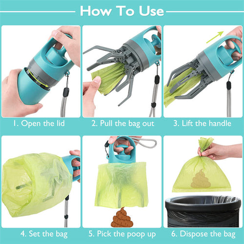 Lopată portabilă pentru dejecte câini cu sac inclus – ușoară și igienică