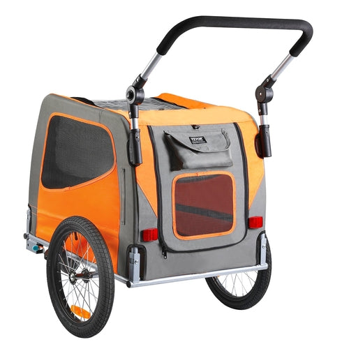 Remorca bicicletă 2-în-1 pentru câini – cărucior și trailer, până la 30 kg